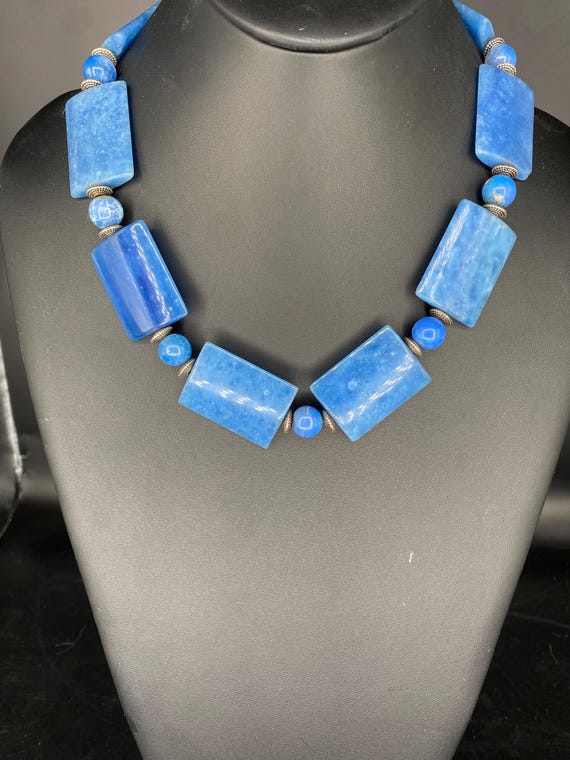 Denim Agate: Blue Agate Necklace