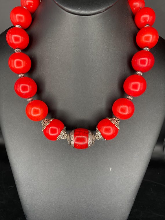 Red: Red Howlite Necklace