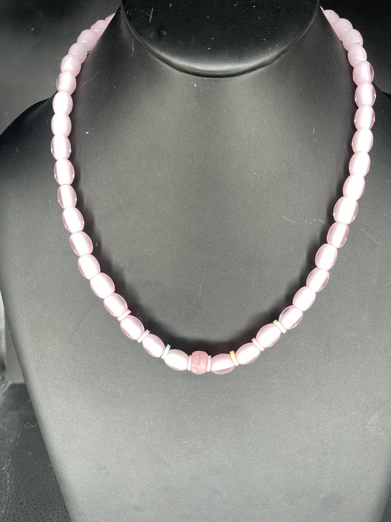 Pink Transluccent Glass Necklace