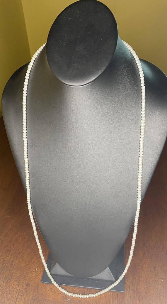 White 3mm Pearl: White Pearl Necklace