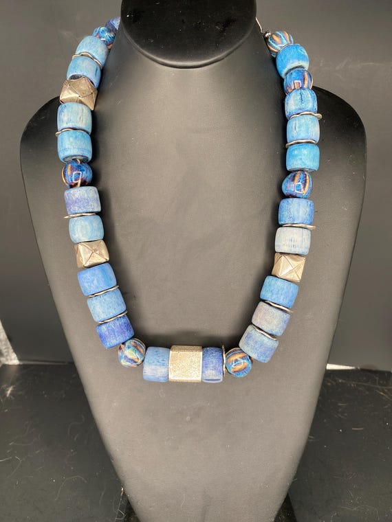 Denim Tubes Necklace