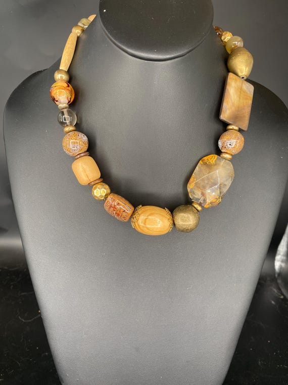 Sahara: Brown and Gold necklace