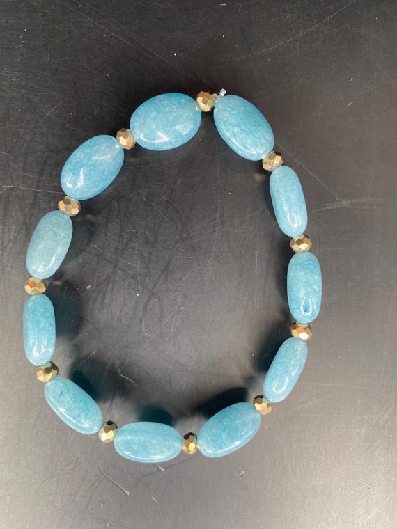 BT34S: Blue Jade Bracelet