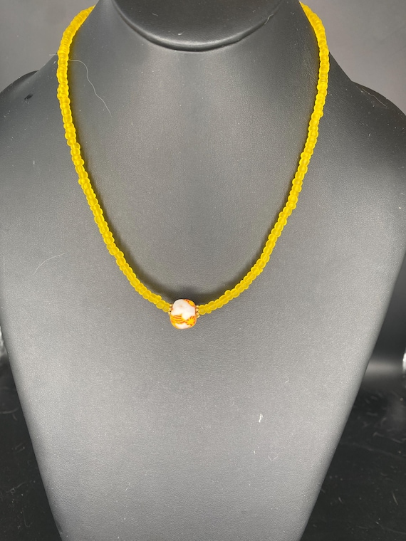 Yellow Mini Sea Glass: Delicate Yellow Choker