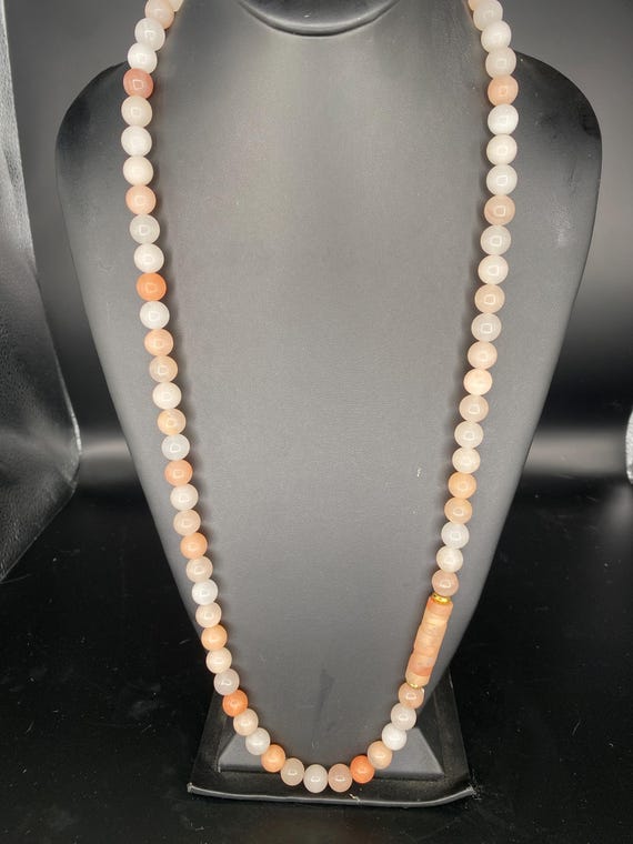 Peach/Cream Quartzite: classic soft peach Necklace
