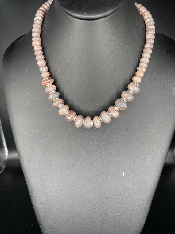 Shimmering Taupe Opal: Faceted Taupe Opal necklace