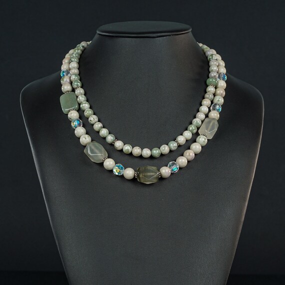 AGATHE: 2 Strand Soft Mint Necklace