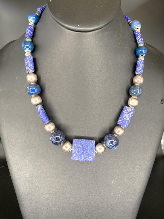 Carved Lapis: Lapis Necklace