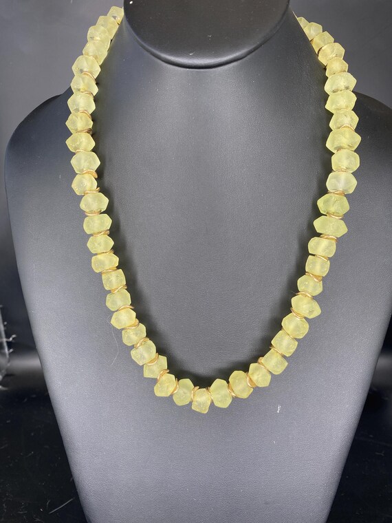 Yellow Sea Glass: Yellow Necklace