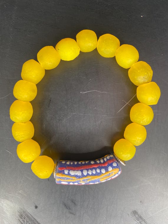 BY40S: Bright Yellow Sea Glass Bracelet