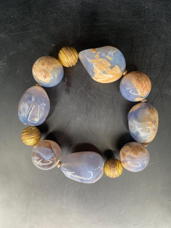 BBL21S: Blue & Camel Bracelet