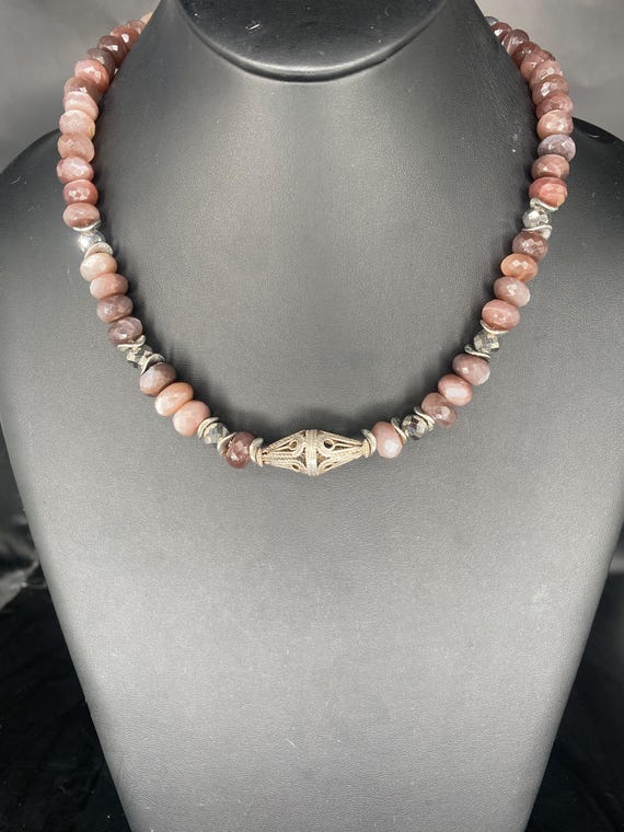 Shimmering Taupe Opal III:  Taupe Opal Necklace