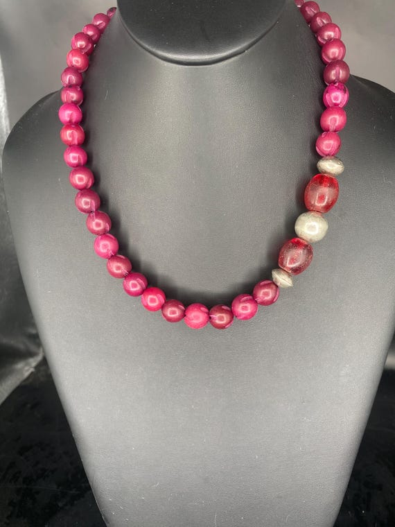 Burgundy Seed: Seed and Antique Glass Choker
