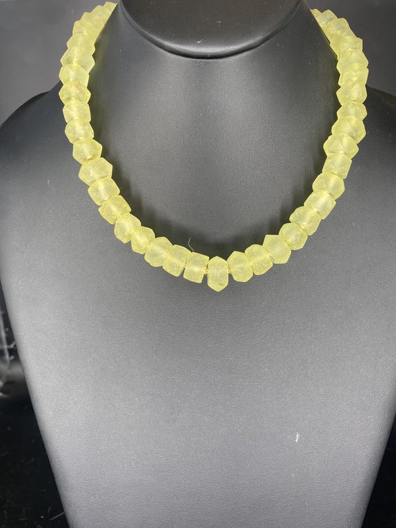 Yellow Sea Glass II: Yellow Necklace