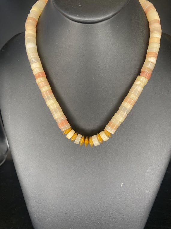 Peach Rondels: Peachy Cream Necklace