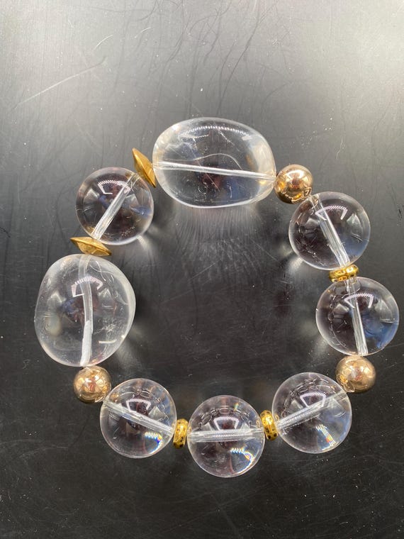 BCL11S: Clear Crystal and Gold Bracelet