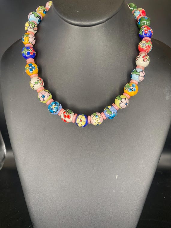 Multi Ceramic: Multi Coloured Necklace