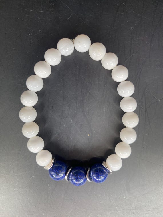 BW40S: White & Navy Bracelet