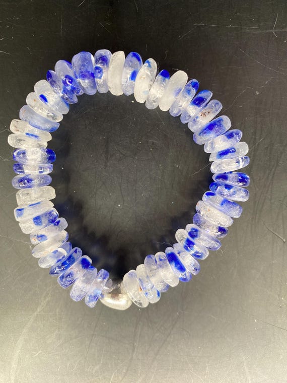 BBL71S: Cobalt Blue Sea Glass Bracelet