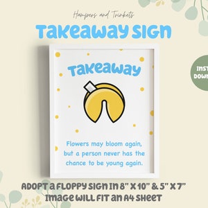 Takeaway Sign | Digital Downloads | Blue Party Activity for Kids