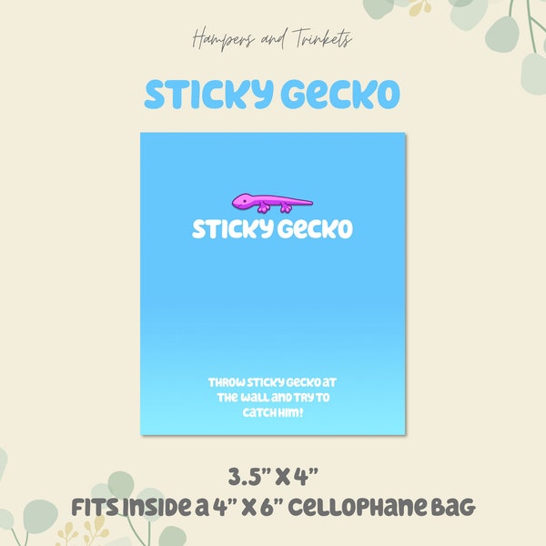 Blue Party Favor Sticky Gecko | Digital Download | Blue Dog | DIY Printable Party Decorations | Kids Birthday