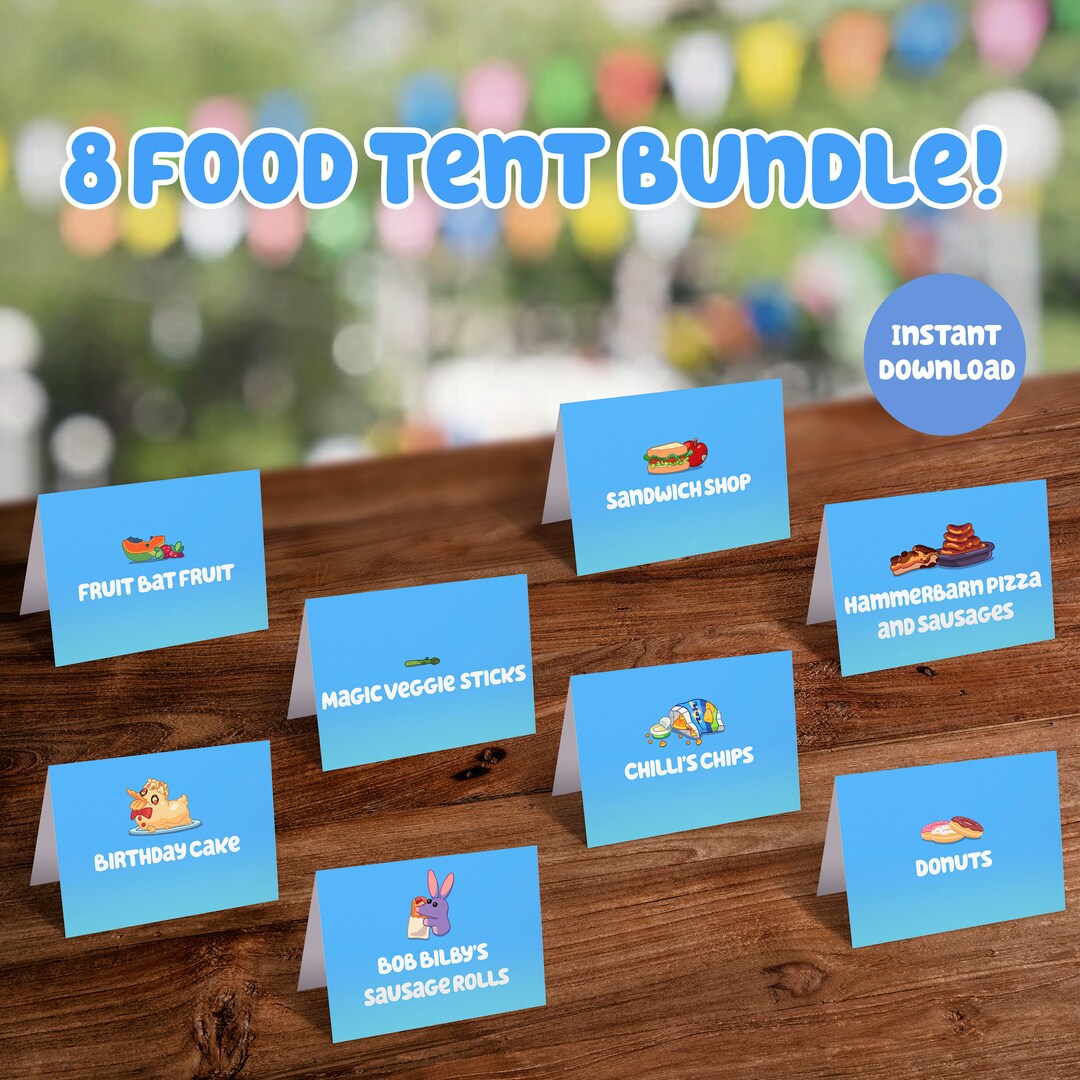 Printable Bluey Food Tents