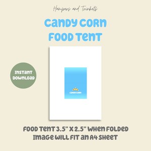 Blue Themed Food Tent Card Candy Corn: Digital Download DIY Printable ...