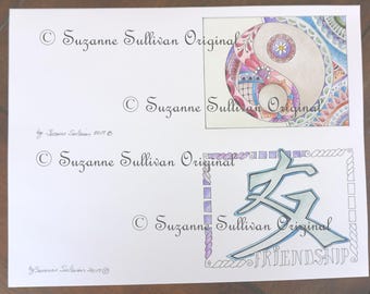 printable note cards coloring page set of 2 diy note cards etsy blank note cards printable