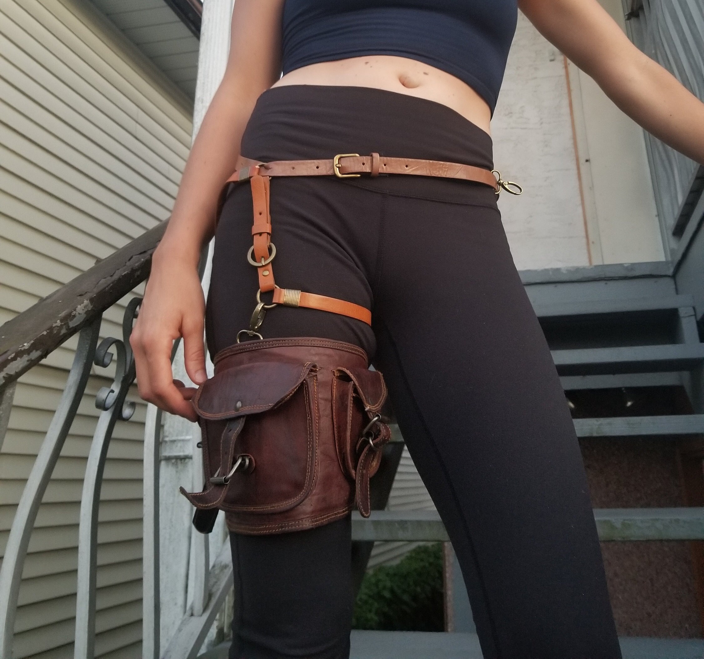 Leather Thigh Belt Purse Etsy