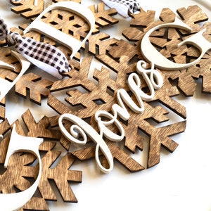 Personalized Christmas Ornament - Snowflake Christmas Ornament - Laser Cut Wood Ornament -  Blessed Ornament - Name Ornament