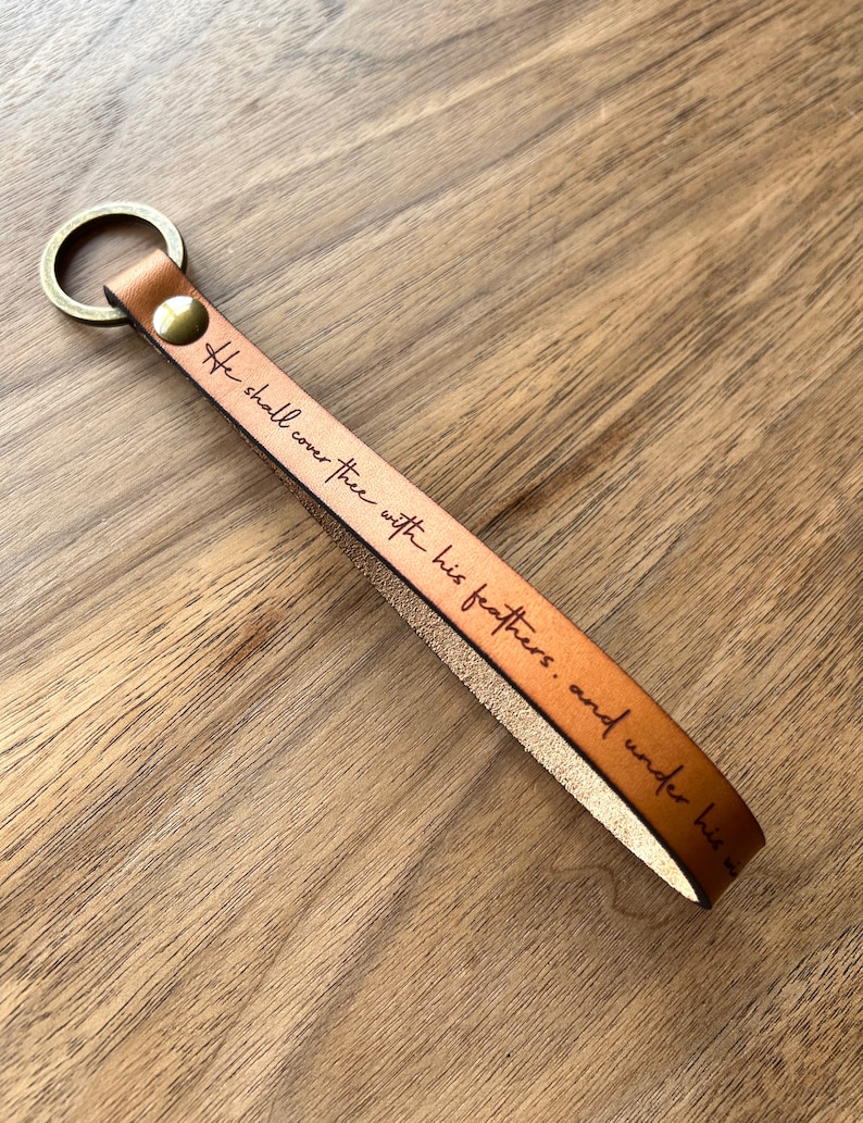Custom Scripture Wristlet Keychain Christian Gift Engraved Etsy