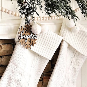 Personalized Snowflake Christmas Ornament: Laser Cut Wood, Blessed Decor