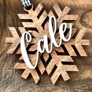 Name Ornament - Custom Name Ornament - Snowflake Personalized Christmas Ornament - Laser Cut Wood Ornament Blessed Ornament - Name Ornament