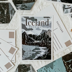 Postal de Islandia / Postal de Reykjavik / Arte de Islandia / Impresión de Islandia / Impresión de Reykjavik / Postal de viaje / Arte de la pared de Islandia / Brolly Weather