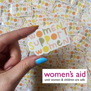 Transparente wasserdichte Aufkleber | Frauen unterstützen Frauen | Mädchen Power Aufkleber | Vinyl-Aufkleber | Laptop-Aufkleber | Telefon Fall Aufkleber