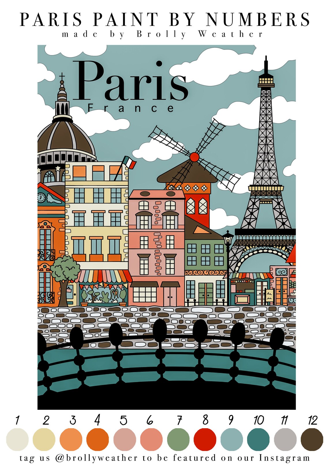 Paris Paint by Numbers Adult Paint by Numbers City Etsy