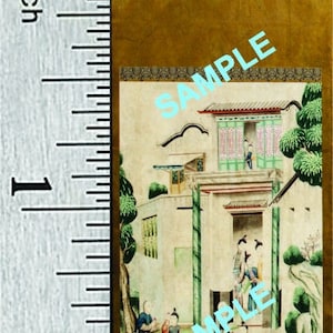 Quarter Scale, Half Scale and 1:144 Scale Miniature Chinoiseries Dollhouse Wallpaper (14A)