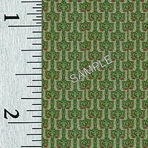 Quarter Scale, Half Scale and 1:144 Scale Miniature Damask Dollhouse Wallpaper (3B)