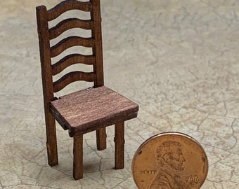 KIT de silla con respaldo en escalera en miniatura a escala 1:24
