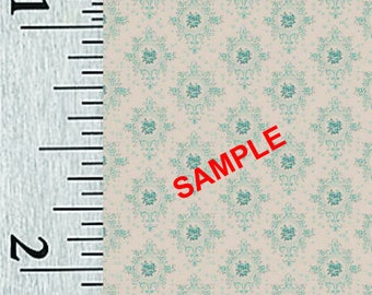 Quarter Scale, Half Scale and 1:144 Scale Miniature Geometric Dollhouse Wallpaper (36C)