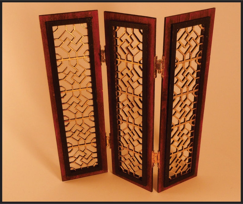 Miniature Ornate Folding Screen 2 KIT Etsy