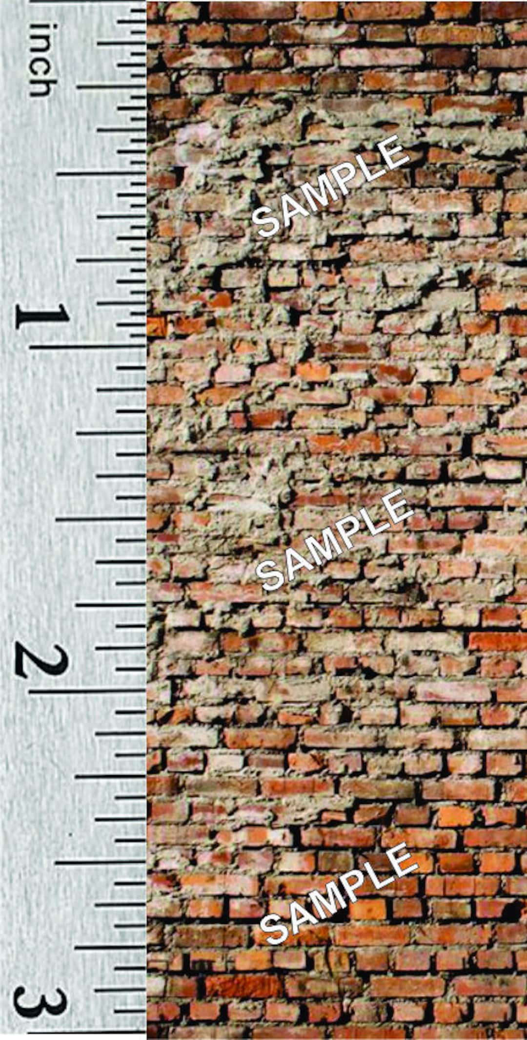 Quarter Scale or 1:144 Scale Miniature Dollhouse Brick Wallpaper (109A ...