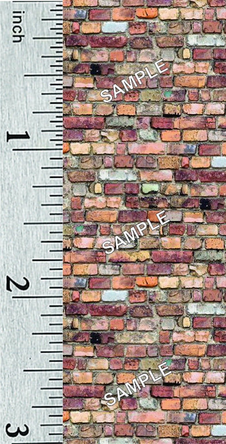 Quarter Scale or 1:144 Scale Miniature Dollhouse Brick Wallpaper (108C ...