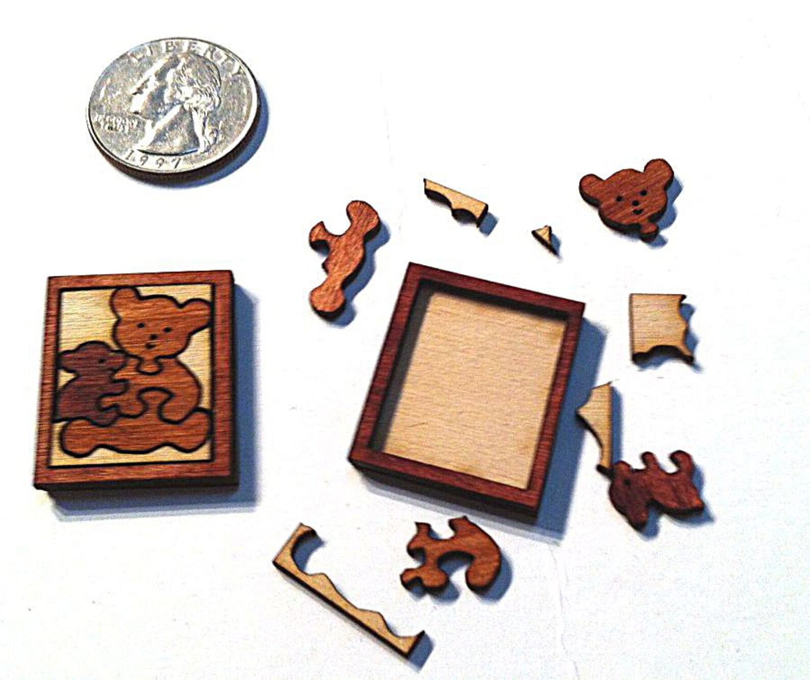 Miniature Wooden Teddy Bear Jigsaw Puzzle Etsy