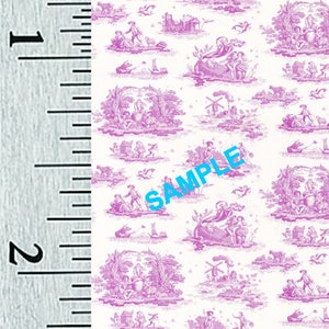 Quarter Scale, Half Scale and 1:144 Scale Miniature Victorian Toile Dollhouse Wallpaper (42A)
