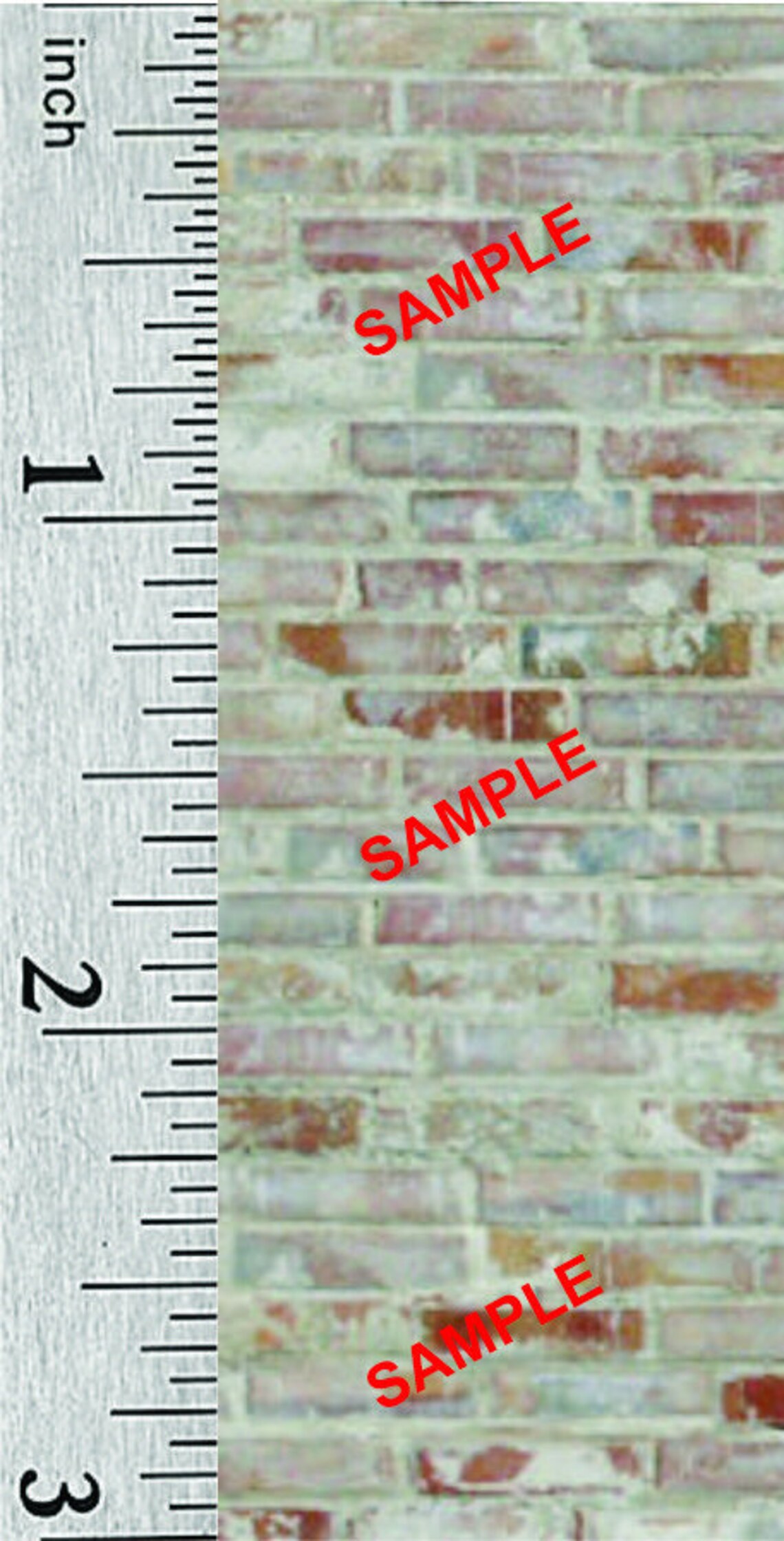 Quarter Scale or 1:144 Scale Miniature Dollhouse Brick Wallpaper (106B ...