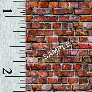 Quarter Scale or 1:144 Scale Miniature Dollhouse Brick Wallpaper (104C)