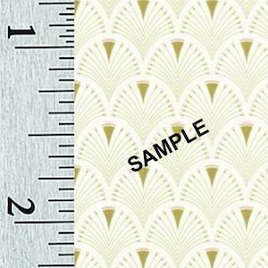 Quarter Scale, Half Scale and 1:144 Scale Miniature Art Deco Dollhouse Wallpaper (73C)