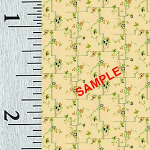 Quarter Scale, Half Scale and 1:144 Scale Miniature  Dollhouse Wallpaper (68C)