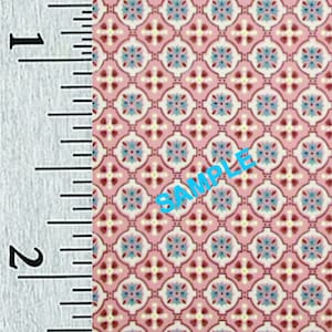 Quarter Scale, Half Scale and 1:144 Scale Miniature Geometric Dollhouse Wallpaper (40C)